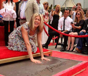  Horrible Bosses Jennifer Aniston's hands and feet were immortalized 