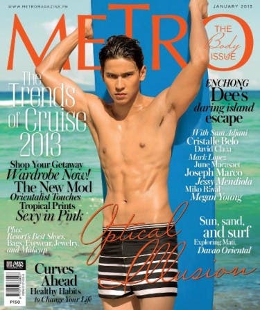 Enchong Dee shirtless on Metro Magazine January 2013 Cover
